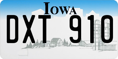 IA license plate DXT910