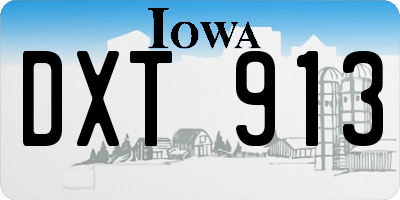 IA license plate DXT913