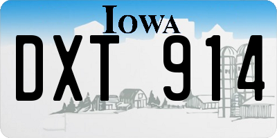 IA license plate DXT914