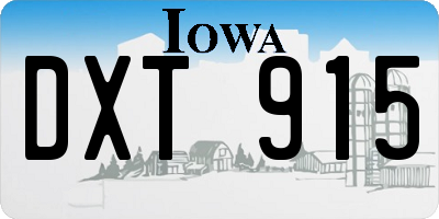 IA license plate DXT915