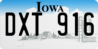 IA license plate DXT916