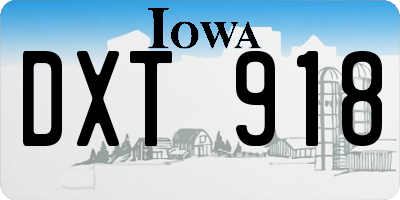 IA license plate DXT918