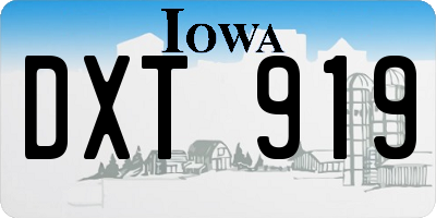 IA license plate DXT919