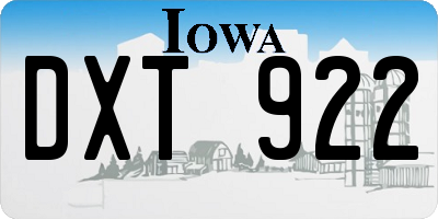 IA license plate DXT922