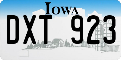 IA license plate DXT923