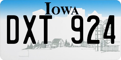 IA license plate DXT924