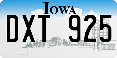 IA license plate DXT925