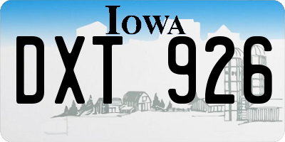 IA license plate DXT926