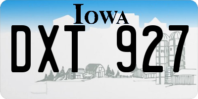 IA license plate DXT927