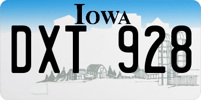 IA license plate DXT928