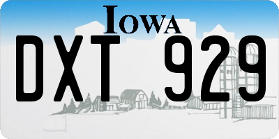 IA license plate DXT929