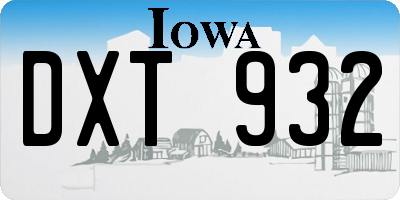IA license plate DXT932