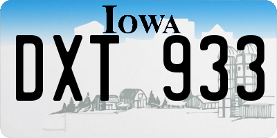 IA license plate DXT933
