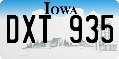 IA license plate DXT935