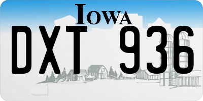 IA license plate DXT936