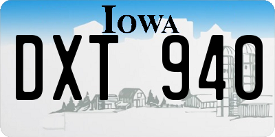 IA license plate DXT940