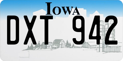 IA license plate DXT942