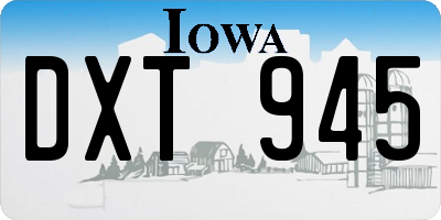 IA license plate DXT945