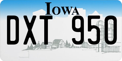 IA license plate DXT950