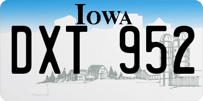 IA license plate DXT952