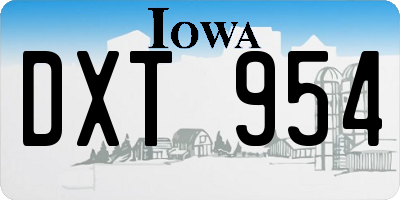 IA license plate DXT954