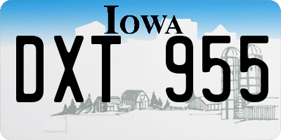 IA license plate DXT955