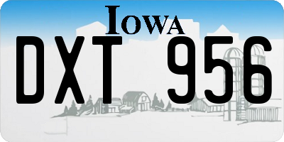 IA license plate DXT956