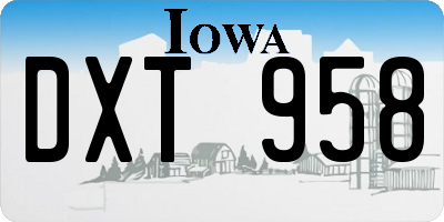 IA license plate DXT958