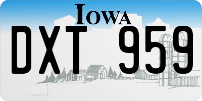 IA license plate DXT959