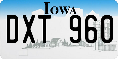 IA license plate DXT960