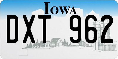 IA license plate DXT962