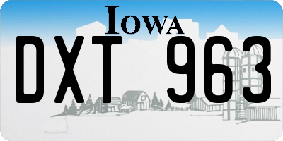 IA license plate DXT963