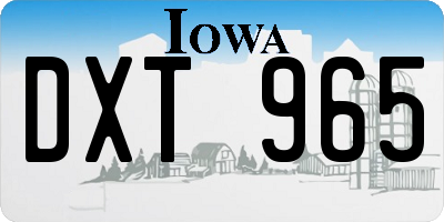 IA license plate DXT965