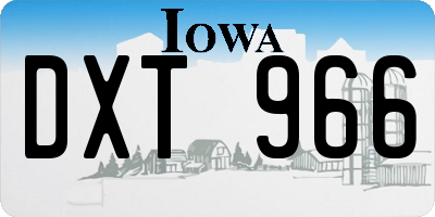IA license plate DXT966