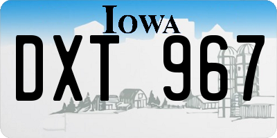 IA license plate DXT967