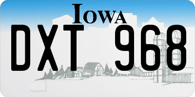 IA license plate DXT968