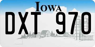 IA license plate DXT970