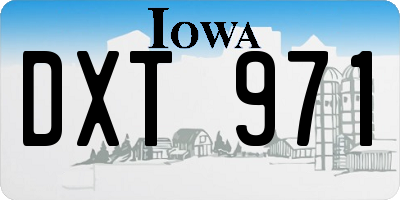 IA license plate DXT971
