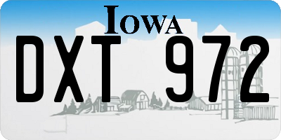 IA license plate DXT972
