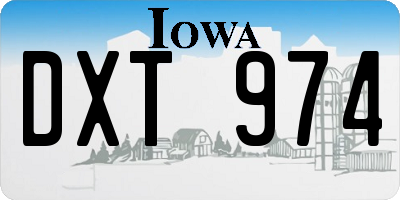 IA license plate DXT974