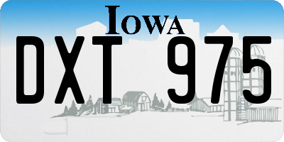 IA license plate DXT975