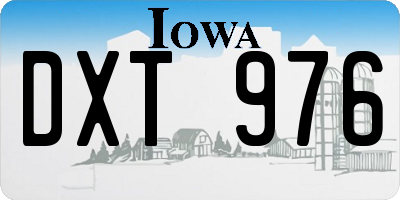 IA license plate DXT976