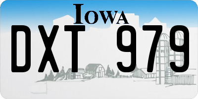 IA license plate DXT979