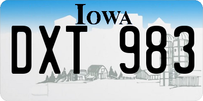 IA license plate DXT983
