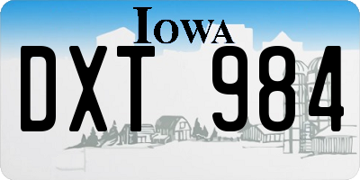IA license plate DXT984