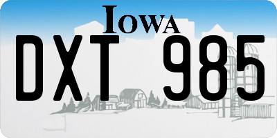 IA license plate DXT985