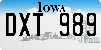 IA license plate DXT989