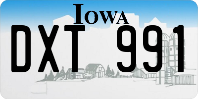 IA license plate DXT991