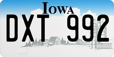 IA license plate DXT992
