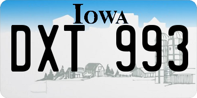 IA license plate DXT993
